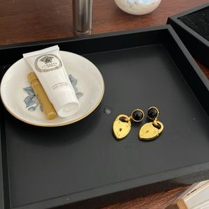 2 black plastic drawer jewelry trays
